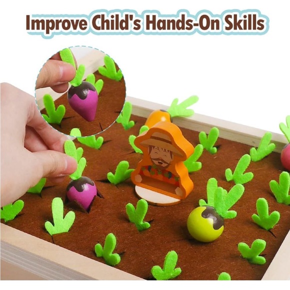 Montessori Wooden Vegetable Memory Game Toddler Learning Toy NEW - Picture 3 of 10